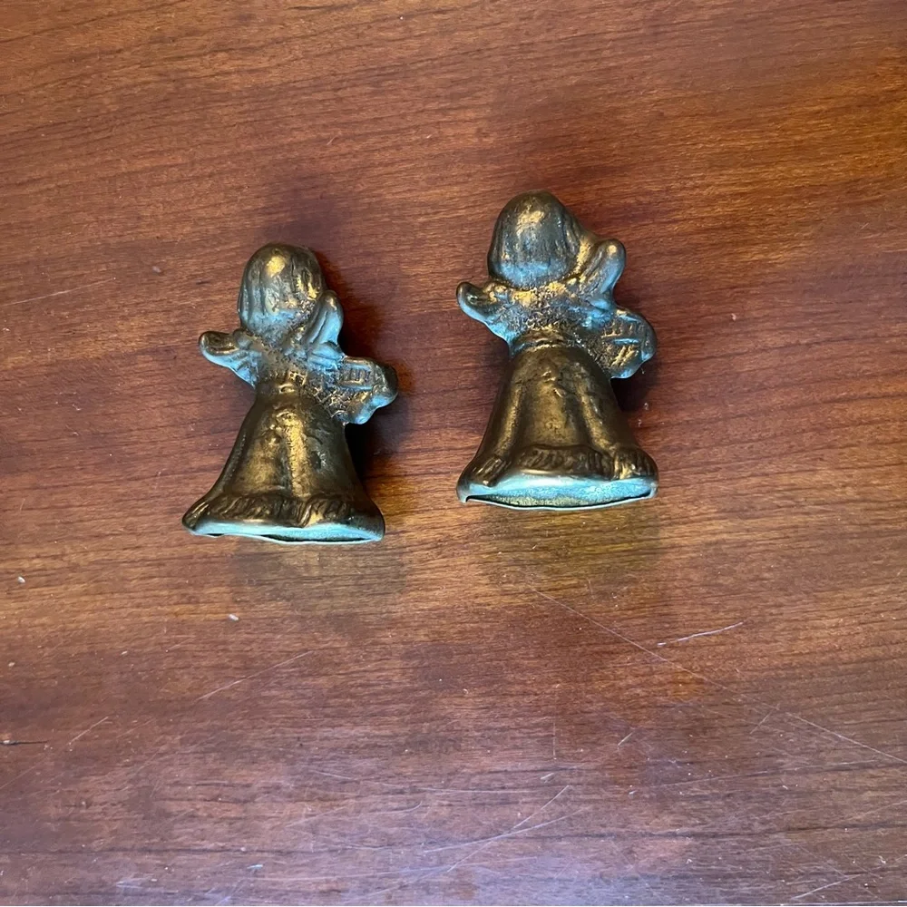 Mini Brass Angel Candle Holder Figurines 2 1/2